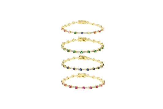 Colored cz Tennis Bracelet