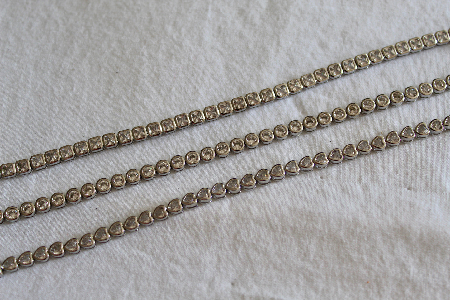 Silver Tennis Bracelet Square