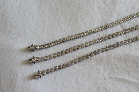 Silver Tennis Bracelet Square