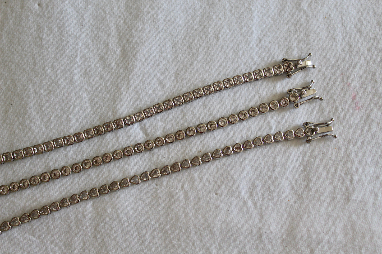 Silver Tennis Bracelet Circle