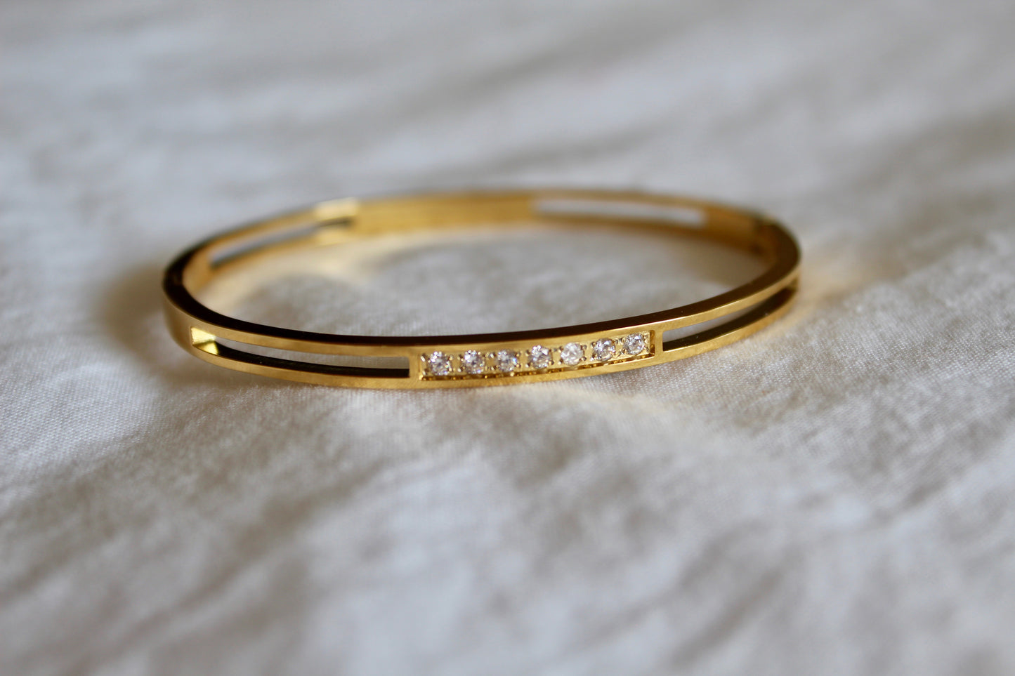 Open Line Zirconia Bangle